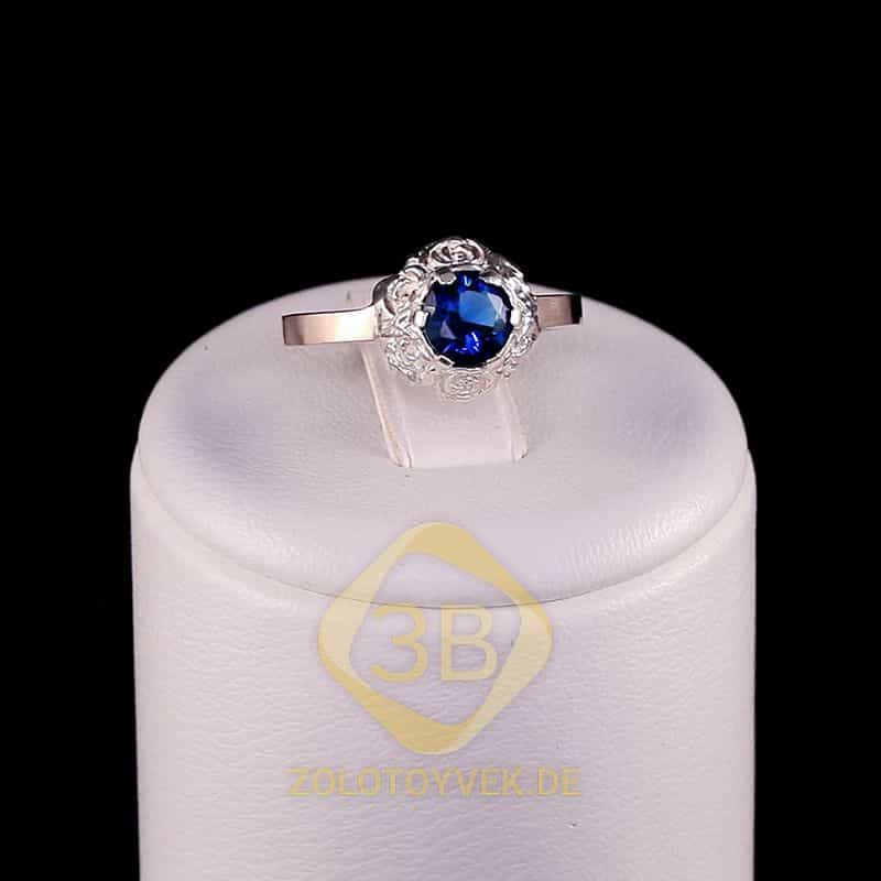 Серебряное кольцо с золотом и альпинитом Sapphire
