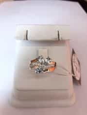 Серебряное  кольцо с топазовым альпинитом, фианитами и вставками золота