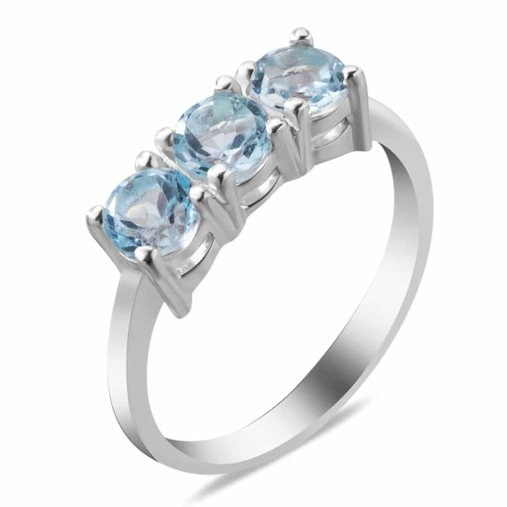 Серебряное кольцо с топазом Sky blue