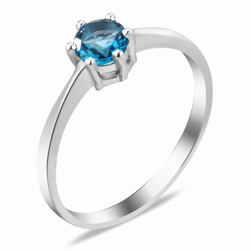 Серебряное кольцо с топазом London blue