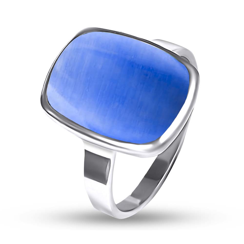 Серебряное кольцо с синим улекситом