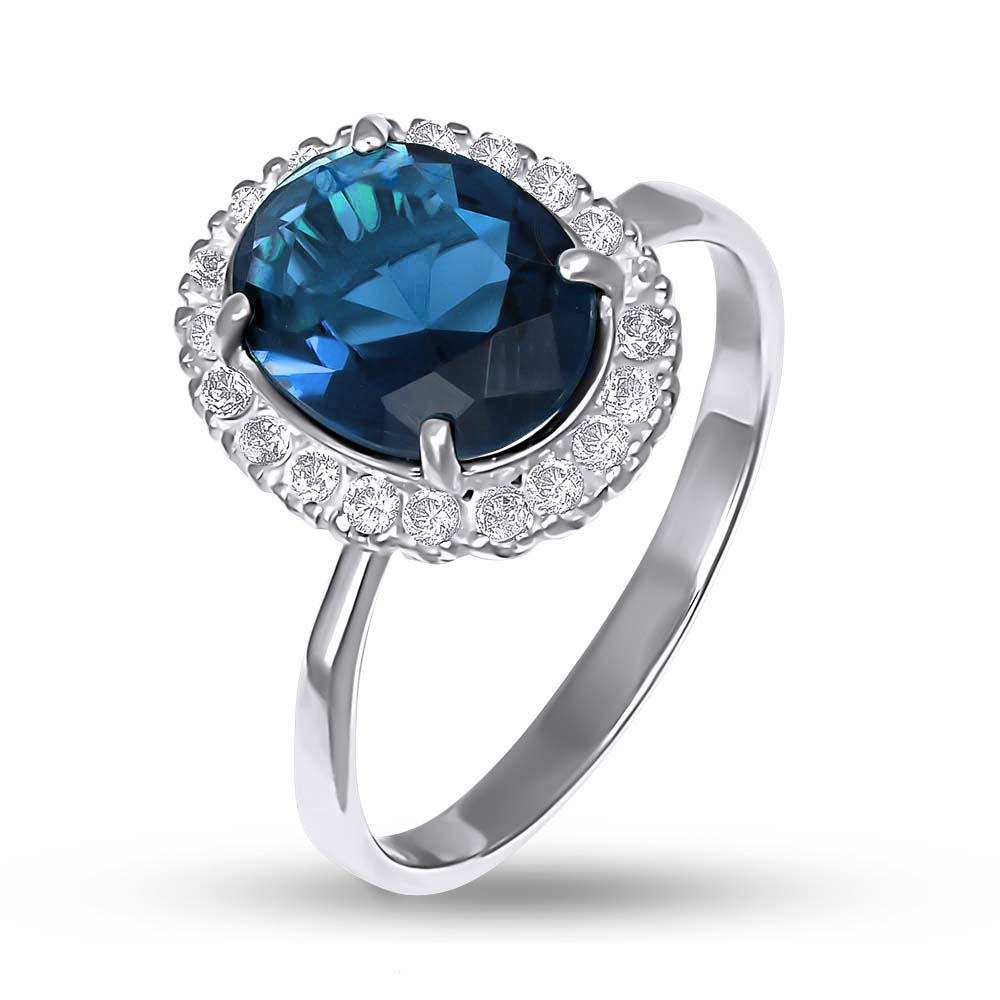 Серебряное кольцо с топазом London blue