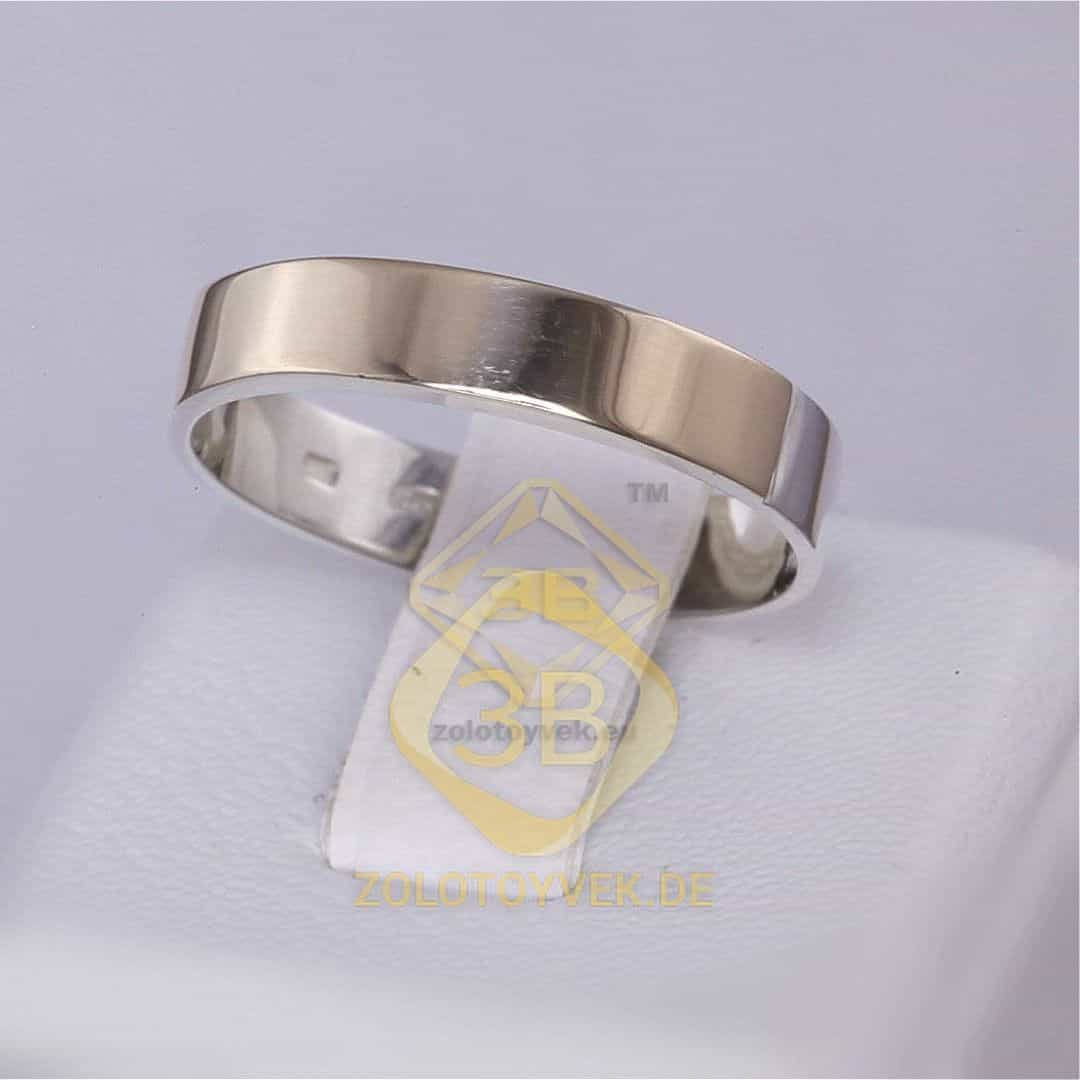 Серебрянное обручальное кольцо , покрытие Родий (0.5 мм)