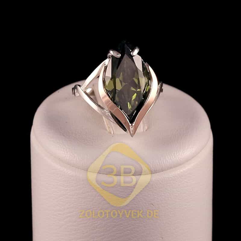 Серебряное кольцо с золотом и альпинитом Olive 