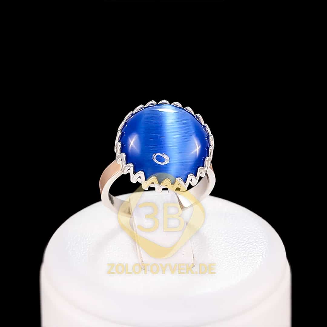 Cеребряное кольцо с золотыми вставками и улекситом