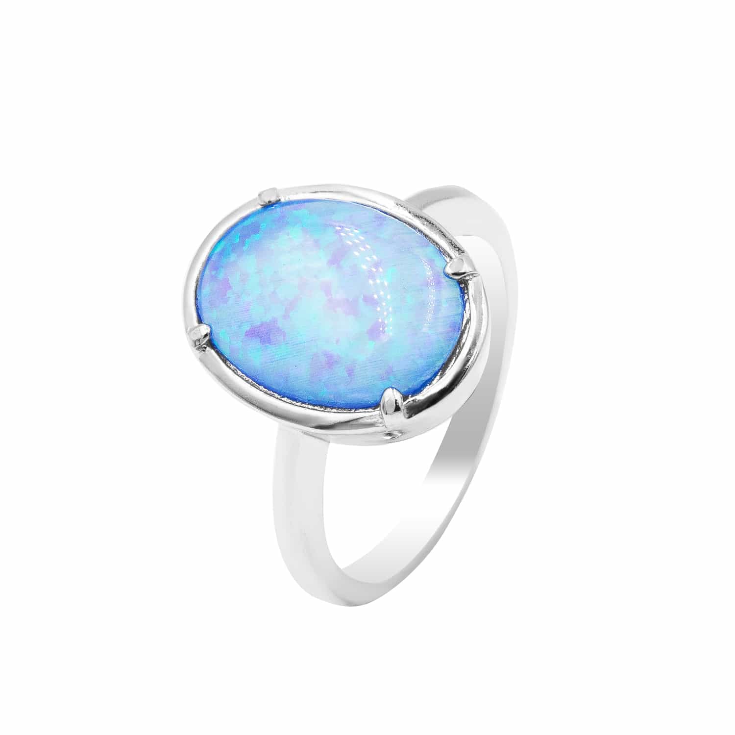 Серебряное кольцо с голубым опалом