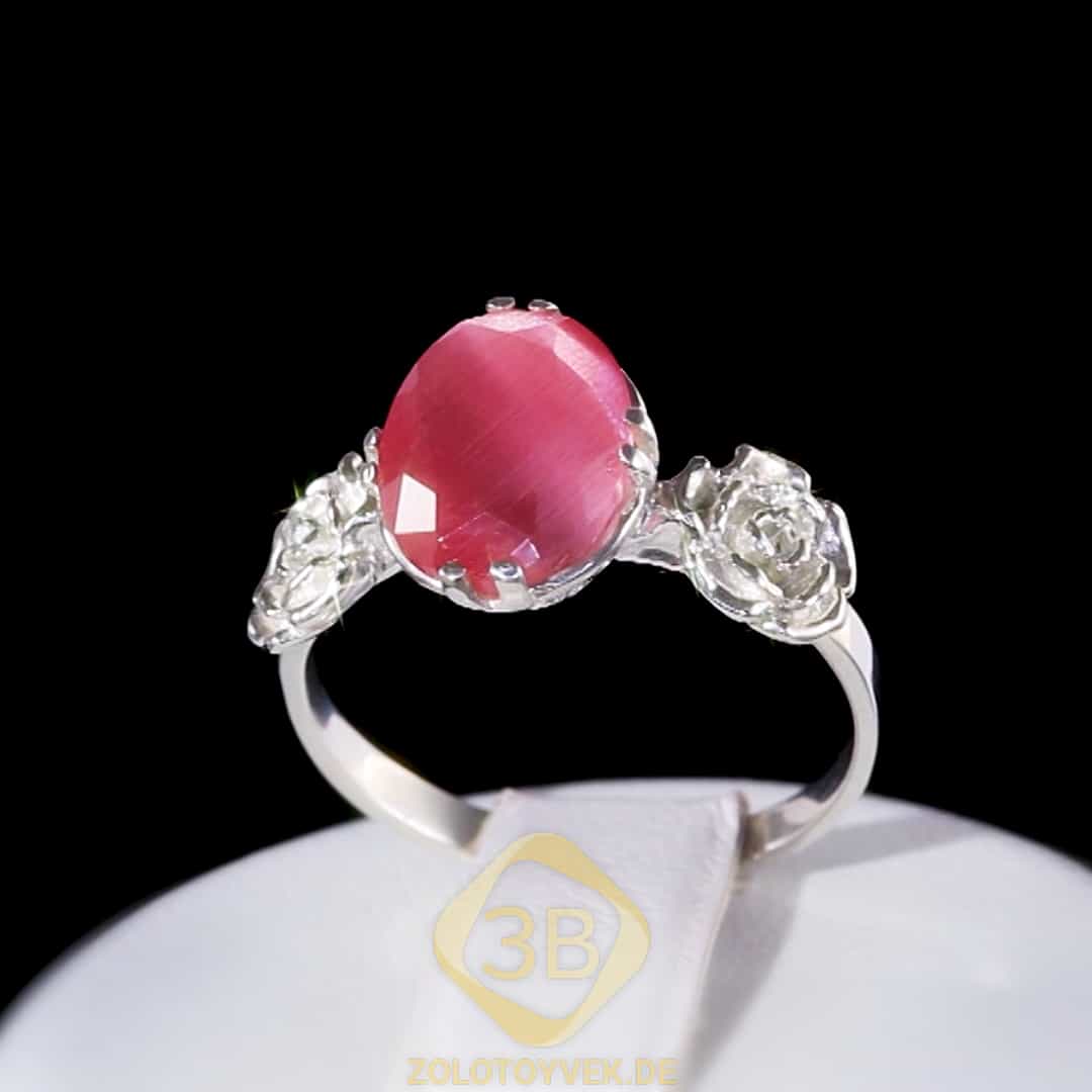 Серебряное кольцо с розовым улекситом