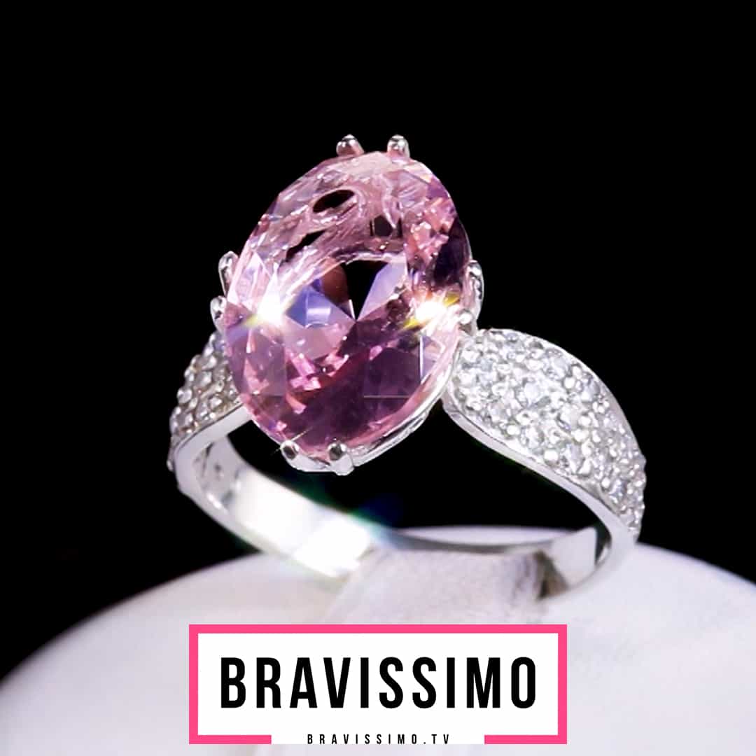 Серебряное кольцо с розовым альпинитом