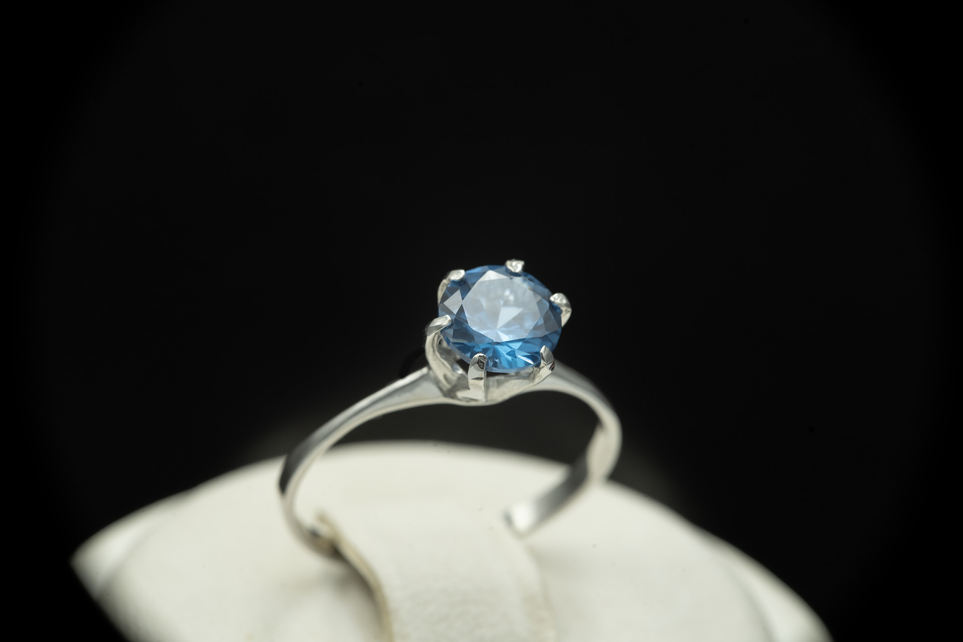 Серебряное кольцо с топазом London blue
